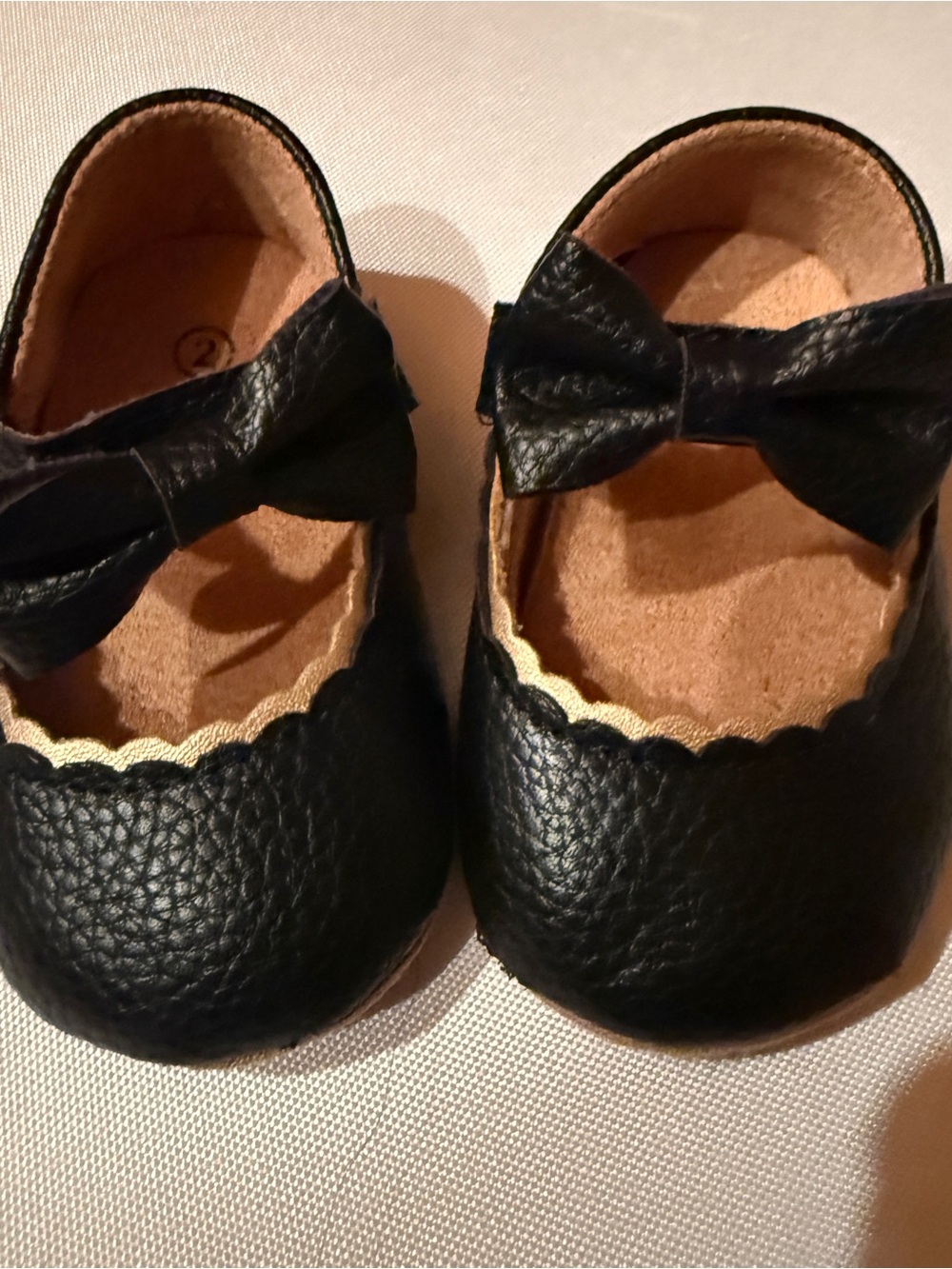 Girls Black Bow Mary Jane Baby Shoes